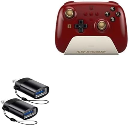 BoxWave Cable Compatible with 8BitDo Ultimate Controller - F40 Limited Edition - USB-C to A PortChanger (2-Pack), USB Type-C OTG USB Portable Keychain - Slate Black image 3