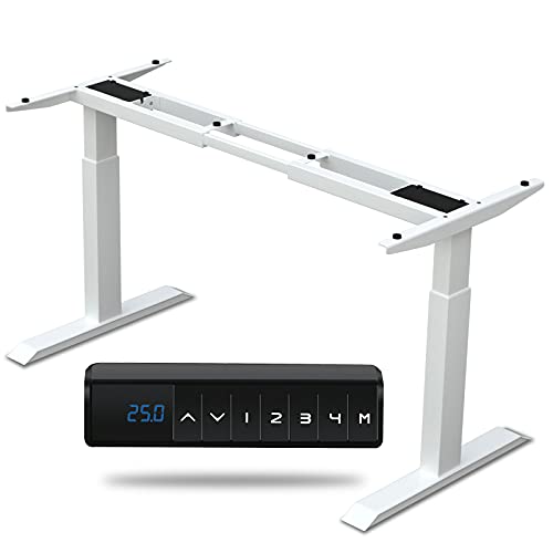 HAIAOJIA Electric Stand Up Desk Frame, Dual Motor Load 270 lbs Ergonomic Standing Desk Frame 2-Stage Height Adjustable with Memory Controller - Frame Only Cover