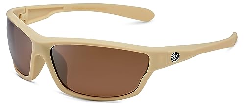Nitrogen Gafas de sol polarizadas deportivas para hombre y mujer, protección UV400, Caqui Mat, Marrón Café, Taille unique