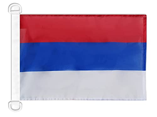 AZ FLAG - Serbia Civil Ensign Nautical Flag - 18'' x 12'' - For Outdoor and Boat - Serbian merchant Banner Knitted Polyester with Two Plastic Rings - Vivid Colors - 12x18 in - 45x30 Cm — image 1
