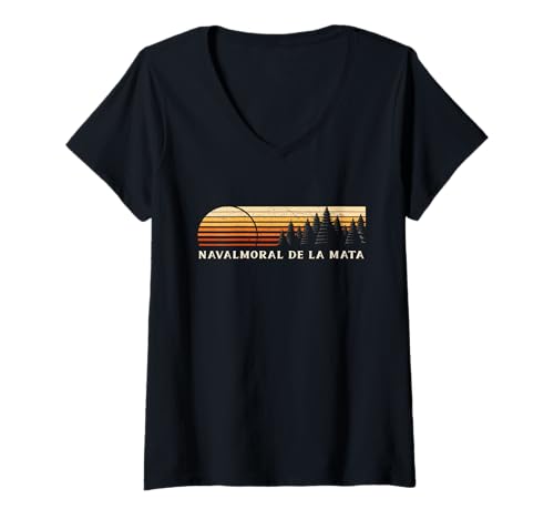 Mujer Navalmoral de la Mata, España Evergreen Vintage Sunset Camiseta Cuello V