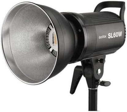 Godox SL60 60W 5600K Studio White Version LCD Panel LED Video Light with Bowens Mount Outdoor Shooting Light (Remote not Included) Black