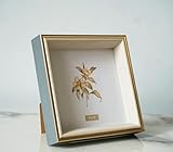 PLUSCHEN 5x5 Blue Beige Square Picture Frame, 5x5 Resin Photo Frame, Wall and Desktop Display Picture Frame, Plexiglass