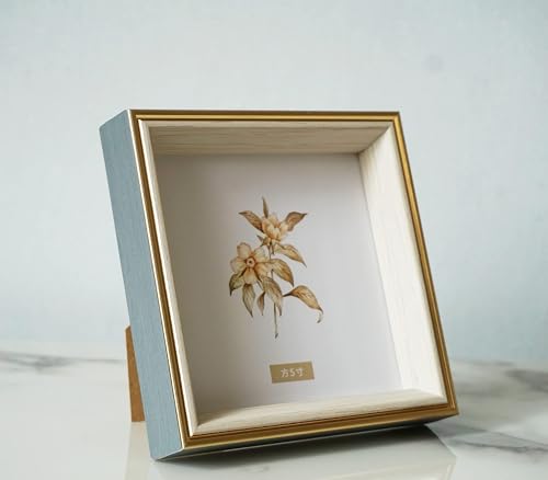 PLUSCHEN 5x5 Blue Beige Square Picture Frame 5x5 Resin Photo Frame Wall and Desktop Display Picture Frame Plexiglass