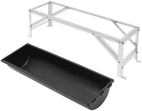 Large Capacity Livestock Feed Trough - 39" Heavy Duty 9.25 Gallon Feeder with Stand, Portable & Easy to Clean for Goats, Sheep, Deer, Pigs - Durable Black Design