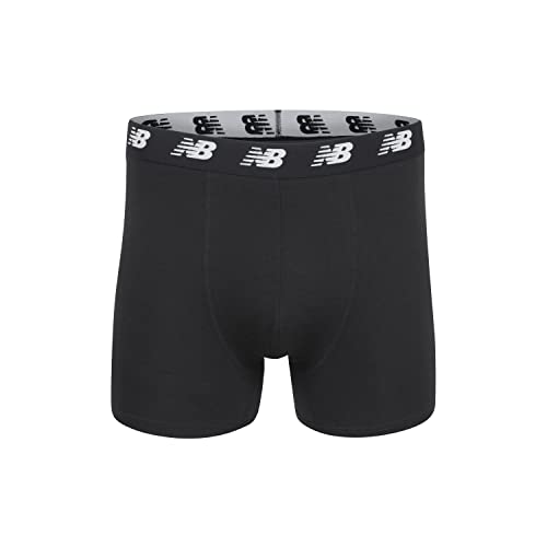 New Balance Men's 5" No Fly Cotton Performance Boxer Briefs (3-Pack or 4-Pack), Black/Black/Black, Medium2