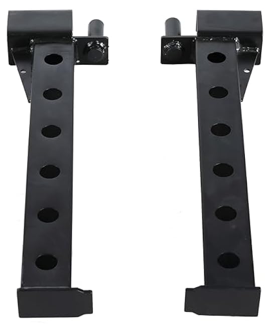 Power Rack with Adjustable Arms - Compatible with 5/8 Hole, Includes J-Hooks & Safety Straps, Optional Lat Pulldown & Cable Crossover Attachments (Pair)