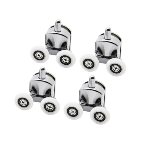 Rodillos para puerta de ducha contra ruidos y descalces, guías de aleación de zinc 27mm
