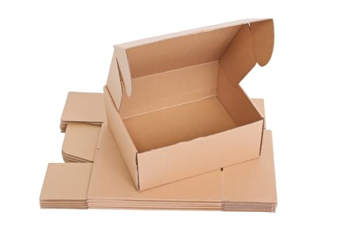 MBC 10-er Versandkarton faltbar 25 x 20 x 10 cm | Faltschachtel klein | Ideal für Geschenke und Versand von kleinen Waren | DHL konform Größe S | Bücher-sendung, Maxibriefkarton