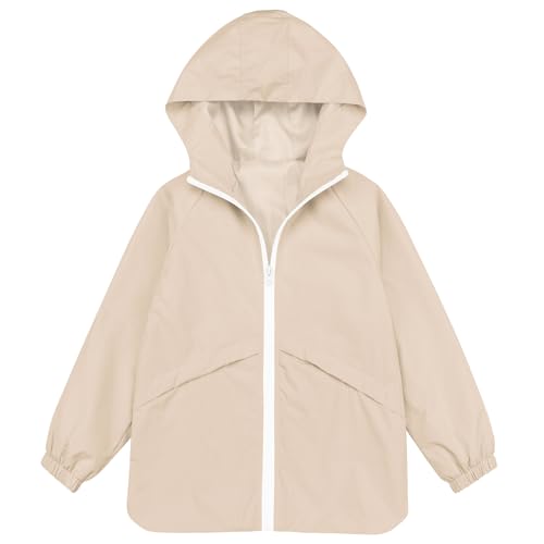 Image of MODAFANS Boys Girls Rain Jacket Waterproof lined Hooded RainCoats Windbreaker