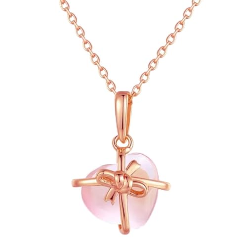Collier quartz rose naturel fini les bijoux ternes avec ce cœur
