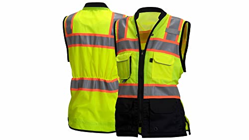 Pyramex RVZF61 Series Womens Hi Vis Class 2 Safety Vest with Zipper Size Extra Large