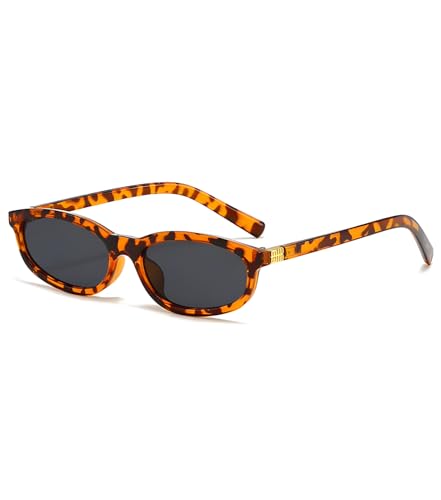 Image of Designer Miu Miu Oval Cat Eye Sunglasses for Stylish Women | UV400 Protected Trendy Narrow Frame Retro Glasses for Woman | Anti Blue Lens Computer Specs | Vintage Branded Goggles