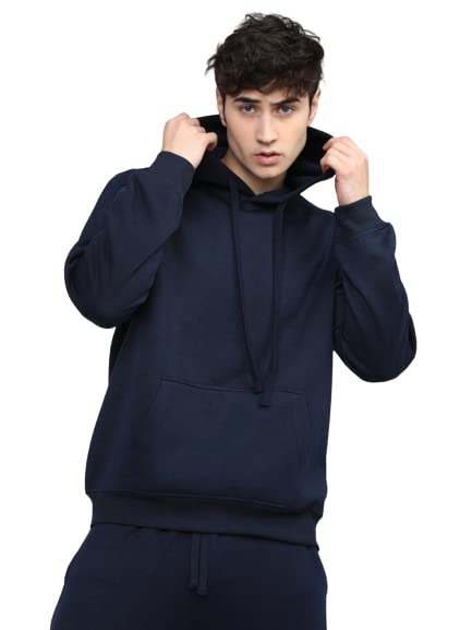 Hooded Men's Solid Hoodie-image-34