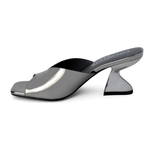 Coconuts by Matisse Womens Soiree Metallic Evening Dress Sandals Mid Heel 2-3" - Silver3