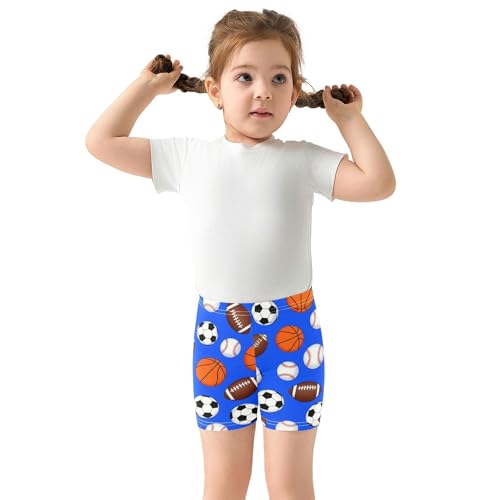 Girls Biker Shorts Toddler Cotton Under Skirt Shorts Floral Sports Balls Footballs Blue Baby Summer 4t3