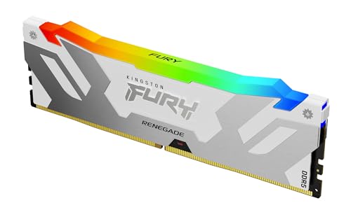 Kingston FURY Renegade RGB Blanc XMP 16GB 6000MT/s DDR5 CL32 DIMM Mémoire pour PC de Gamer Kit - KF560C32RWA-16