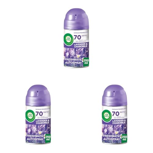 Air Wick Freshmatic Recambio de Ambientador Spray Automático, Esencia para Casa con Aroma a Lavanda y Camomila, 1 Recambio (Paquete de 3)