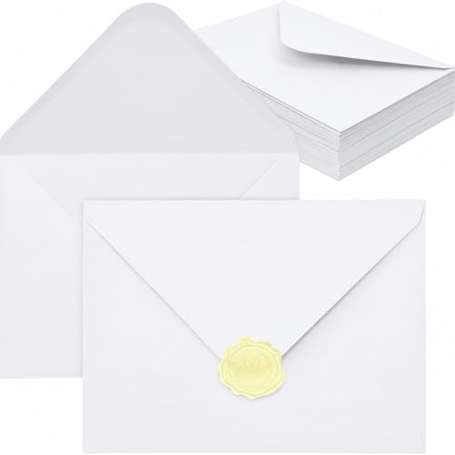 Sobres de invitación 5x7 pulgadas para bodas y recuerdos de bautizo en papel blanco premium