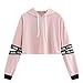 Produktbild GOKOMO Herbst und Winter Knopf Langarm reguläre Bluse Sweatshirt Frauen Women(Rosa,Small)