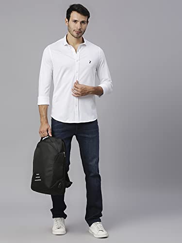 Image of Thomas Scott Men's | Solid | Full Sleeve | Slim Fit | Cotton Elastane | Spread Collar | Knitted Shirt