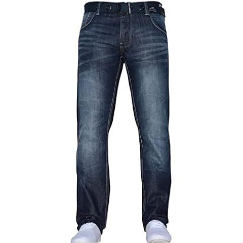 Crosshatch Men's Darkwash Straight Leg Jeans Cover