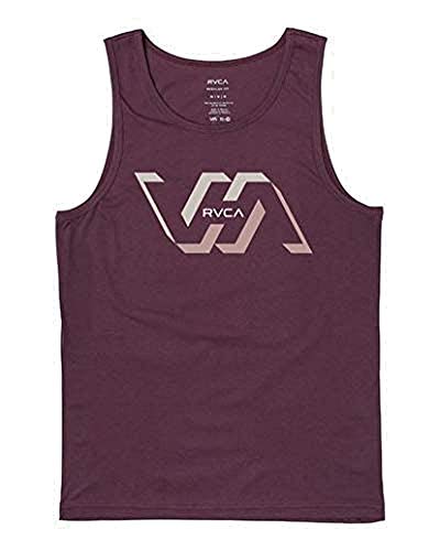 RVCA Men's Facets Tank Top (Merlot, Large)
