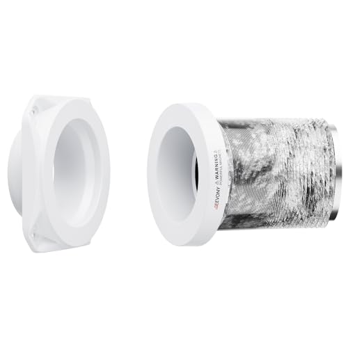 JEEVONY Magnetic Dryer Vent Coupling FR ABS V-0 Dryer Vent Connector Kit Airtight Seal Easy to Clean Quick Connector Including a 2.6ft 4 Duct and two Clamps White SDV180