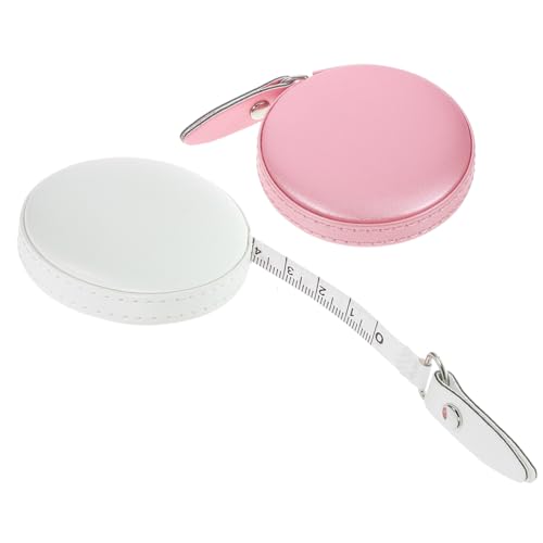 LALAFINA 2pcs Retractable Mini Tape Measure Leather Pocket Measuring Tape for Body Clothing