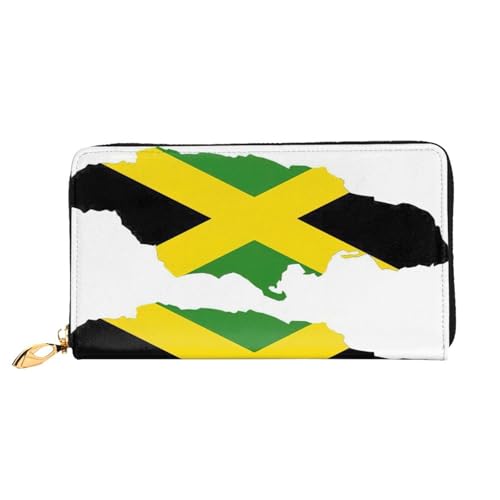 Portefeuille cuir homme femme Jamaïque classique zippé grand format