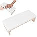 Nail Arm Rest Manicure Table Station for Nail Polish PU Leather Arm Rest Nail Hand Pillow Mat Soft Wooden Stand for Nails Art Salon and Home DIY Nail Technician Use(White)