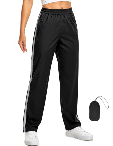 TCOT Packable Rain Pants for Women Outdoor Waterproof Hiking Pant Black XL