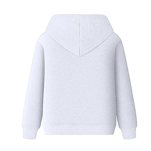 Mens Fleece Lined Casual Hoodies Y2K Sport Plain Pullover Tops Comfort Hooded Pullover Hoodies Fashion Western White4