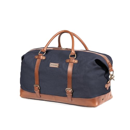 Sac de voyage en toile et cuir Owen, l'élégance vintage pour vos week-ends