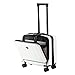 Produktbild TydeCkare 16" Handgepäck-Aktenkoffer mit 2 Laptopfächern, Leichter Hartschalen-ABS+PC-Koffer mit leisen Spinner-Rollen, für Pendeln zur Arbeit oder Geschäftsreise, Milchweiß