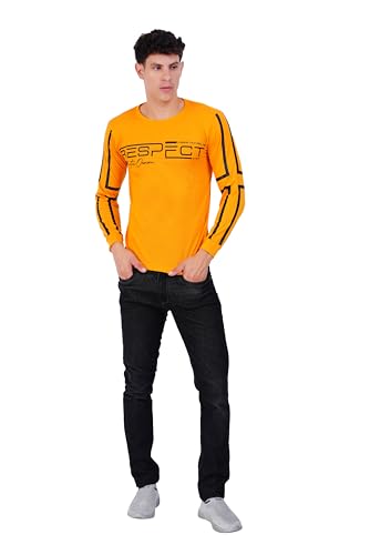 Image of JUGULAR Men's Typography Cotton Round Neck Full Sleeve Printed Respect Regular Fit T-Shirt
