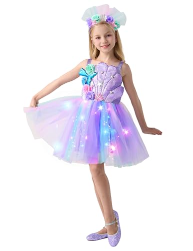 Disfraz de sirena con tutu y luces LED para niña miniatura 4