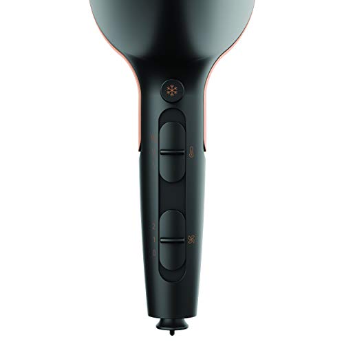 Grundig - Naturashine HD 7081 Haartrockner - 2100W mit Ionen-Funktion & Kabeleinzug - Keramik mit Macadamia- & Kokosöl - Cool Touch Düse - Schwarz/Rosa-Gold 2