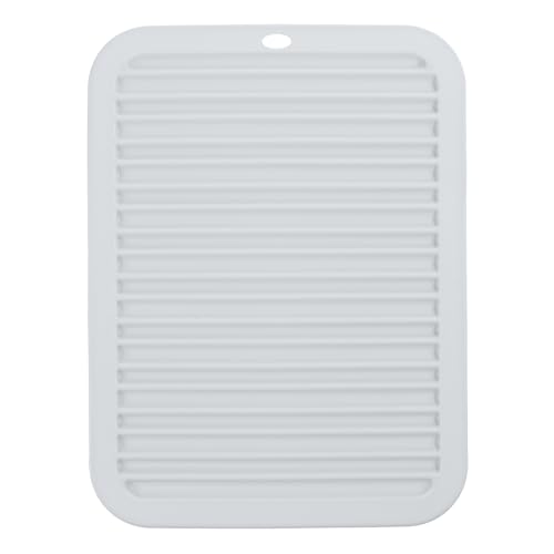 Hitzebeständige Silikon Matte Professionelle Hitzeschutzmatte für Lockenstab Haarglätter Glätteisen Hitzematte für Haar Glätteisen Locken und Glätten Haarstyling Werkzeuge 30,5 × 22,9 cm (Grau)
