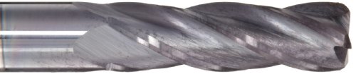 Melin Tool CCMG Carbide Corner Radius End Mill, AlTiN Monolayer Finish, 30 Deg Helix, 4 Flutes, 2.5000" Overall Length, 0.3750" Cutting Diameter, 0.3750" Shank Diameter, 0.060" Corner Radius