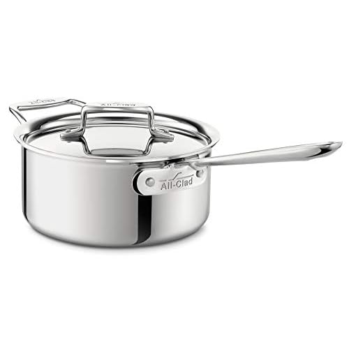 All-Clad Stainless Steel Saucepan Cookware, 3-Quart, Silver