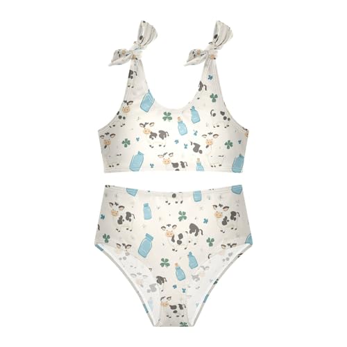 Wusikd Cartoon Cows Girls Swimsuits Two Piece Swimwear Bikini Set for for Girls Size 3T3