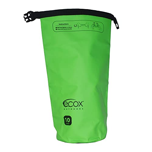 ecox Bolsa Seca Impermeable para Actividades al Aire Libre con Construcción de PVC 500D 10L Verde DB10LG miniatura 4