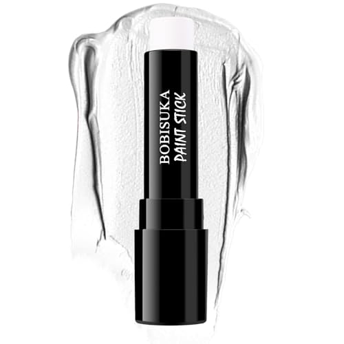 BOBISUKA White Face Paint Stick for Halloween Sports Cosplay Non-Toxic Body Paint Stick for Skeleton Clown Ghost Makeup Great for Eye Black SFX & Costume Looks