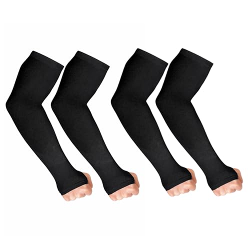 Uvicon Arm Sleeves for Men & Women | UV Protection Hand Sleeves with Thumb Hole | Cooling Compression Arm Covers for Running, Cycling, Cricket, Bike Riding, Gym & Outdoor Sports | Pair Of 2