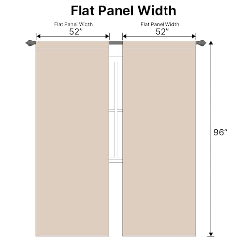 Image of H.VERSAILTEX Blackout Curtains Thermal Insulated Window Treatment Panels Room Darkening Blackout Drapes for Living Room Back Tab /Rod Pocket Bedroom Draperies (2 Panels, Fog, 52 x 96 Inch)