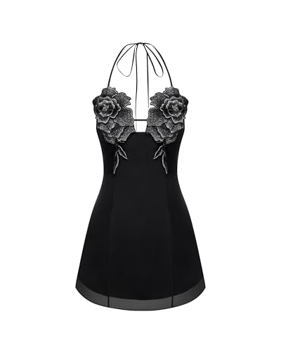 black pietra floral mini dress Cara Cara Alba Black Floral Silk Organza Mini Dress