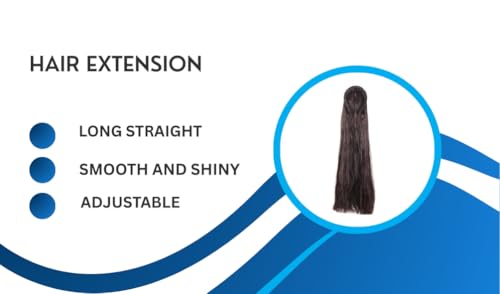 Women Hair Band Extension Latest Long Straight Smooth & Shinny Synthetic Hair extensions Wig | Nakli Baal For Ladies (Black, 30 Inch)