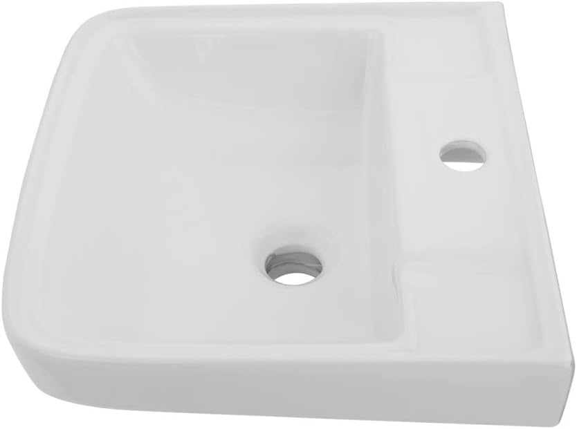RENOVATORS Supply Manufacturing Haddy White Ceramic Rectangle Wall Mount Bathroom Sink 16" W Without Overflow and Single Faucet Hole 22435