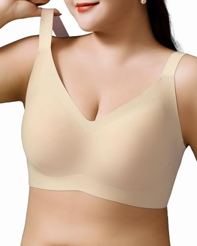 Minimizer Bras for Women Full Coverage Wireless Plus Size Seamless Bralette Removable Pads Adjustable Comfort 32A-42E